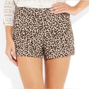 J.Crew 100% Linen Leopard Shorts Size 4